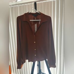 Orange Long Sleeve Blouse